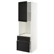 METOD / MAXIMERA hi cab f ov w dr/2 frnt/1 m/1 h drw, white/Lerhyttan black stained, 60x60x200 cm