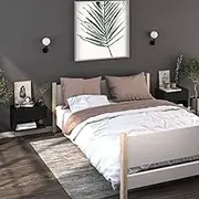 Floating Nightstand Set of 2, Modern Design Side Table, Wall Mounted Bedside Table for Bedroom and Small Spaces, 46 x 29.5 x 30 cm