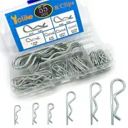 55 Pcs Hitch Pin Clip R Clips Retaining Pins Tractor Cotter Pin Hair Pin Asso...