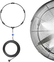 Fan Misting Cooling System - Water Mister Spray Fan | MUltipurpose And Easy To Install Outdoor Patio Cooler Cooling System Set, Outdoor Cooler Tool With 5 Brass Mist Nozzles, Connect To Any Device