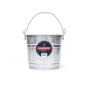8 Qt. Steel Hot Dipped Pail Bucket Round Fire Rust Resistant Silver Galvanized
