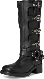 STEVE MADDEN ROCKY Boots Black Leather New