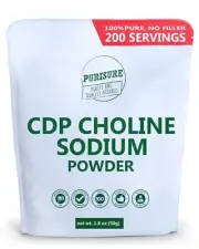 Purisure CDP Choline Powder 50g Brain Supplement Reduces Mental Fatigue 200 Uses