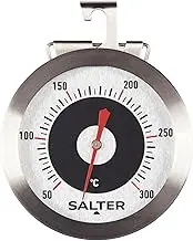 Salter 513 SSCR Oven Thermometer - Stainless Steel Dial, Food Baking, Temperature Gauge 50 – 300°C, for Home/Kitchen, Hang or Stand in Oven, Instant Read, Adjustable Viewing Angle, Bold Display