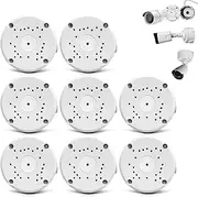 (Metal Aluminum & Waterproof) Junction Box Mount Bracket, Universal for Bullet Security Camera, Aluminum Waterproof Hide Cable Junction Box Compatible with Solar Panel, Fits Wall Ceiling (8pcs)