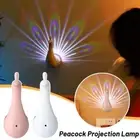 LED Night Light, Peacock Wall Light Bedroom Projection lamp! K8F5