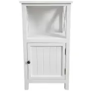 LVD Nantucket Fir Wood/MDF 40x73cm Side Table w/ Cabinet Furniture - White