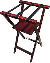 Guest Room Luggage Rack, Folding Suitcase Stand Luggage Rack, Hotel Luggage Rack, Hotel Room Restaurant Tray Tray Rack, Solid Wood Folding Storage Rack Floor Rack (Color : Red, Size : 46x42x