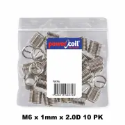 Powercoil 3520-6.00X2.0DP - Thread Inserts M6 x 1mm x 2.0D 10 Pack