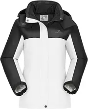 [CAMEL CROWN] Women's Ski Jacket Waterproof Winter Snow Coat Warm Fleece Mountain Black White Jackets