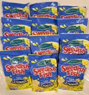 12x Swedish FISH Blue Raspberry Lemonade Soft & Chewy Candy 8.04 oz Bags