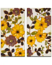 Ready2HangArt Glowing Florals Wrapped Canvas Wall Art by Norman Wyatt