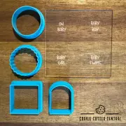 "BABY" Assorted Message Pack Acrylic Debosser & Mini Cookie Cutter Set