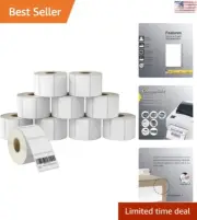 Zebra Rollo Shipping Labels, Premium Adhesive, Perforated, 10 Rolls, 7500 Labels