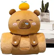 Jvjggag Daycare Nap Mat - Portable Cute Soft Capybara Kids Blanket - Comfortable Kids' Plush Toy Pillows for Christmas Or Valentine's Day