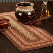 Ginger Spice Jute Table Runner 13x36 Rectangle Terra Cotta Burgundy Tan
