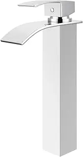 ACA International WELS Bathroom Basin Mixer Tap, Waterfall Tall Laundry Vanity Sink Taps Faucet Solid Brass(Chrome)