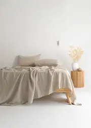 Bambury Luxe Belgian Linen Sheet Set-Natural