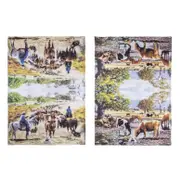 Ladelle Tea Towels Grazing Paddocks Cotton Dish Cloths Set 2