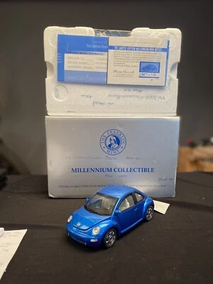 Franklin Mint 2000 VW Beetle Metallic Blue Millenium Edition 1/24 Diecast