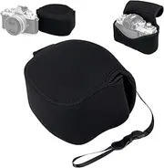 [JJC] Neoprene Camera Case Pouch Bag for for Sony A6700 ZV-E1 + E 16-50/Canon R100 R50 + RF-S 18-45 & RF 50mm F1.8 /Nikon Zfc + DX 16-50/Z50 + DX 16-50 and HN-40 Lens Hood/Fuji X-S20 + XC 15-45mm