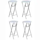 4x Bar Tables with MDF Tabletop White Kitchen Dining Camping Furniture vidaXL