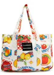 Damson Madder Buon Appetito Printed Canvas Tote - Multicoloured ONE SIZE