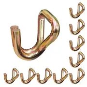 10 PCS 1" Double Wire J Hooks Tie Down Strap Fitting for Outdoor Tents Truck