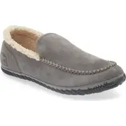 SOREL Dude MOC™ Faux Fur Lined Slipper in Grey at Nordstrom, Size 9