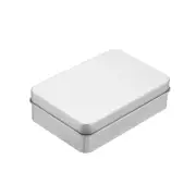 Metal Tin Box Containers, 4.2x2.8x1.2 Inch Portable Storage Box, Silver