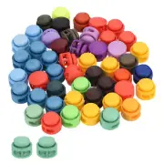 17mm Cord Locks Set, 50 Pack Round Double Hole Multicolor Spring Toggle Stopper
