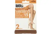 Razzamatazz Sheer Nylon Knee High No Dig 2-Pack H80043 Tan