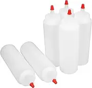 GANAZONO 6pcs Squeeze Sauce Bottle Tomato Sauce Empty Honey Dispenser Oil Squeeze Dispenser Bottles Plastic Honey Jars Plastic Transparent re-usable