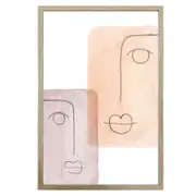 Mixed Emotions Wall Print w Oak finish frame & glass 60x90cm