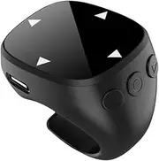 Scrolling Ring, Wireless Smart Ring Controller, Touch Phone Scroller, Perfect for Music, Camera, Live Streaming, Gamings, Presentations, Portable Bluetooths Wearable Tech, 3.9x3.6x3.1cm Black White