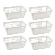 Small Plastic Storage Basket for Kitchen Pantry, Countertop, Shelves Pack of 6