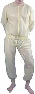 [DAIJES] Transparent Sexy Latex Catsuit Loosely with Belts FronZippe to Back Crotch Rubber Bodysuit Overall Zentai Body Suit LTY-0365