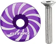 uxcell Headset Top Cap 1-1/4 Aluminum Alloy Cycling Stem Top Cap Cover with Bolt for MTB Road Mountain Bike, Purple