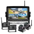 Digital Wireless 9" Quad DVR Monitor Side View Reversing Cameras 1080P Package
