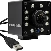 1080P Day&Night Vision USB Camera with Auto IR-Cut Switching, 166Degree Fisheye Lens Wide Angle Webcam, OV2710 30FPS/60FPS/120FPS High Speed Security Camera Plug&Play for Remote Monitoring/3D Printer