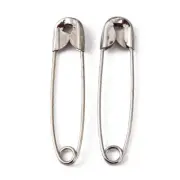 100x Platinum Metal Safety Pins Sewing Craft Strong 26x6mm (POY-N)