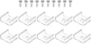Boxonly LED Strip Light Clips 50Pcs Mounting Bracket Fixing Clips Plastic Clamp Holders with Screws for 13mm Neon RGB Light Cable Ribbon Clear