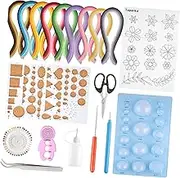 CIMAXIC Handmade DIY Paper Quilling Kit 18 Pcs Art Paper Tool Set Craft Material Pack for Flower Animal Plant Quilling Projects for Teachers Random Color