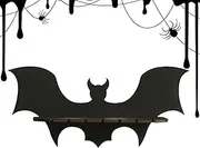 Bat Shelves for Wall | Wooden Aesthetic Crystal Shelf | Spooky Home Decor, Bathroom Shelves Load-Bearing for Halloween Home, Living Room