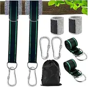 Tree Swing Hanging Straps,Granmagazz Safe Tree Swing Hanging Straps Kit, 1.5M/5ft Hammock Tree Straps Kit with 2 Sturdy Lock Carabiners & 2 Tree Protectors for Swings and Hammocks
