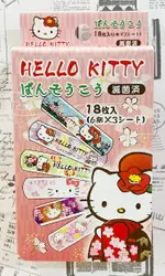 【震撼精品百貨】HELLO KITTY 凱蒂貓 三麗鷗 KITTY日本可愛圖案OK蹦(盒裝/18枚)和風紅#225818 震撼日式精品百貨