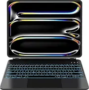 Magnetic Keyboard Case for iPad Pro 13 Inch (M4) 2024, Magic Keyboard for iPad Pro 13, Multi-Touch Trackpad with 7 Colors Backlit Keys, Easy to Set Magnetic Stand, Black