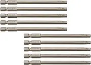 3/16" Hex Screw Driver Bits - Magnetic, 1/4" Hex Shank, 4" Long - 10pcs