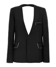 Victoria Beckham Open Back Collarless Jacket UK10,UK8,UK12 black