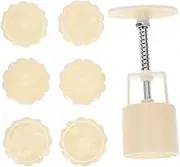 OFFSCH Mid-Autumn Festival Moon Cake Molds 6-pc Reusable Cookie Stamp Handmade Easy to Use
